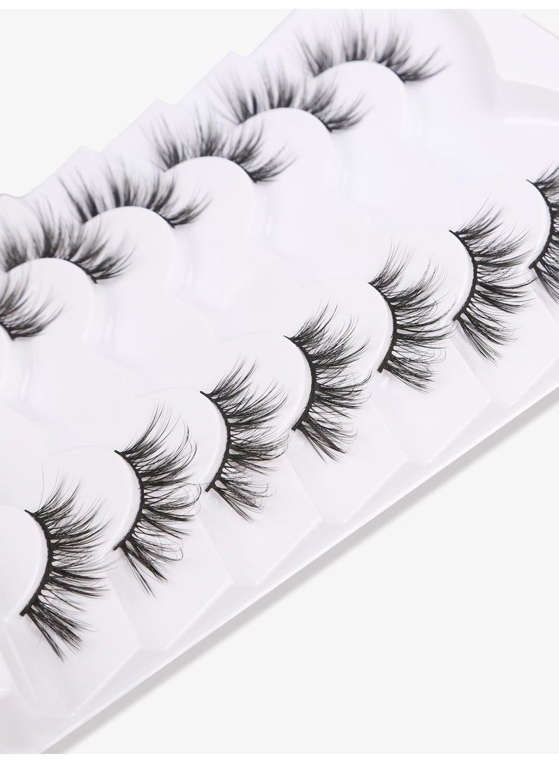 MAGEFY False Eyelashes Wispy Lashes Natural Look Lashes Soft Faux Mink Eyelashes Volume Fluffy Lashes Fake Eyelashes Soft Lash Set（7 Pairs） - Image 3